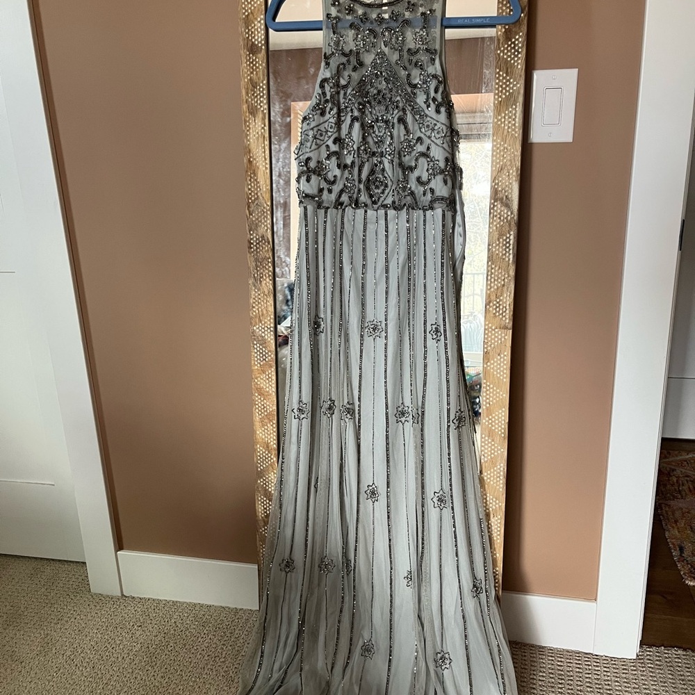 Elegant BHLDN Beaded Gown in Gray